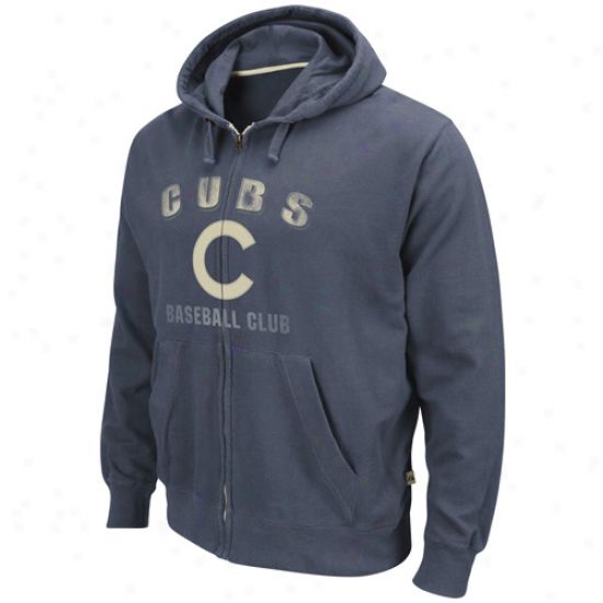 Majestic Chicago Cubs Navy Blue Precision Play Full Zip Hoody Sweatshirt