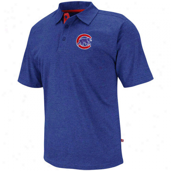 Majestic Chicago Cubs Noble Heathered Polo - Royal Blue