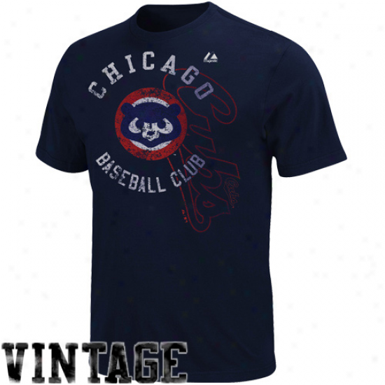 Majestic Chicago Cubs Robust Rookie Vintage T-shirt - Navy Blue