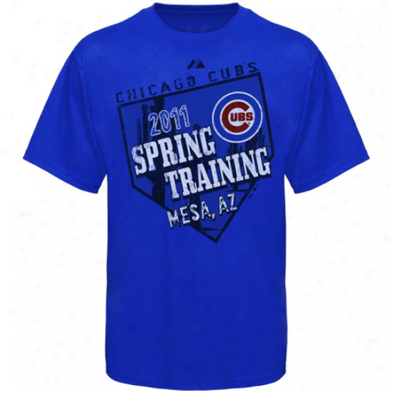 Majestic Chicago Cubs Royal Blue 2011 Spring Training Hmoe Plate Hero T-shirt