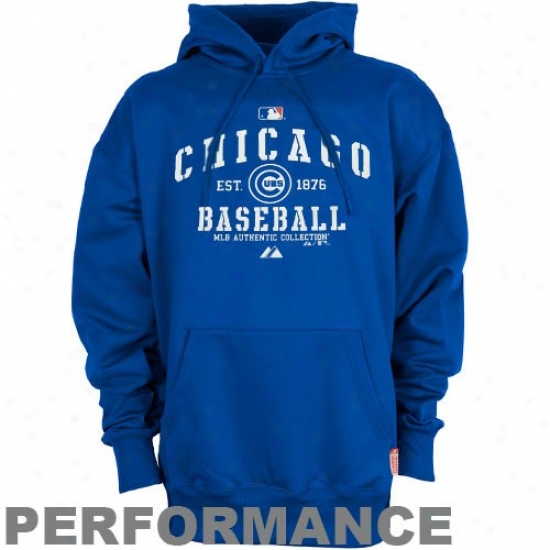 Majestic Chicago Cubs Royal Blue Ac Classic Therma Base Performance Hoody Sweatshirt