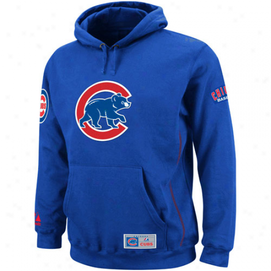 Mzjestic Chicago Cubs Royal Blue Be Proud Puliover Fleece Hoodie Sweatshirt