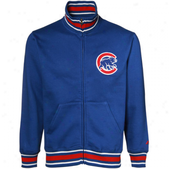 Majestic Chicago Cubs Royal Blue Clutch Hitter Full Zip Track Jacket