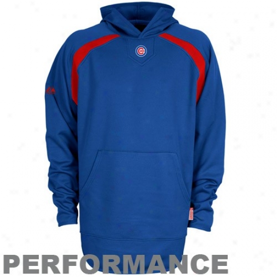 Majestic Chicago Cubs Royal Blue Gamewarmer Performance Hoody Sweatshirt