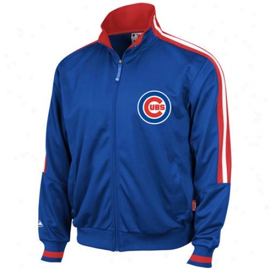 Majestic Chicago Cubs Royal Blue Therma Base Performance Track Jacket