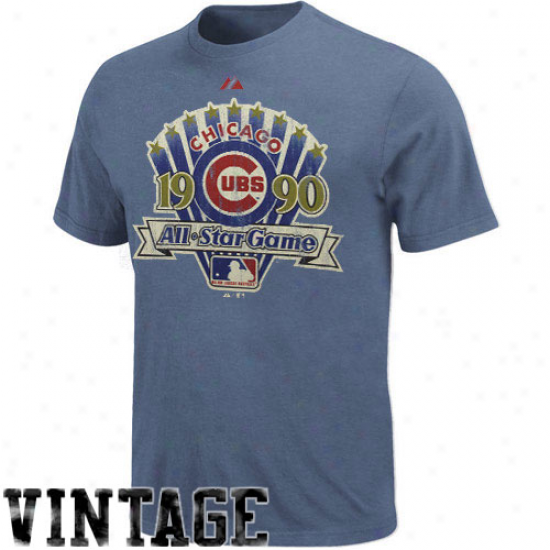 Majestic Chicago Cubs Royal Blue Training Up Vintage Heathered T-shirt