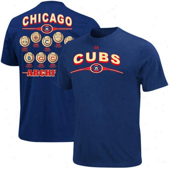 Majestic Chicago Cubs Team Archive Vintafe T-shirt - Royal Blue