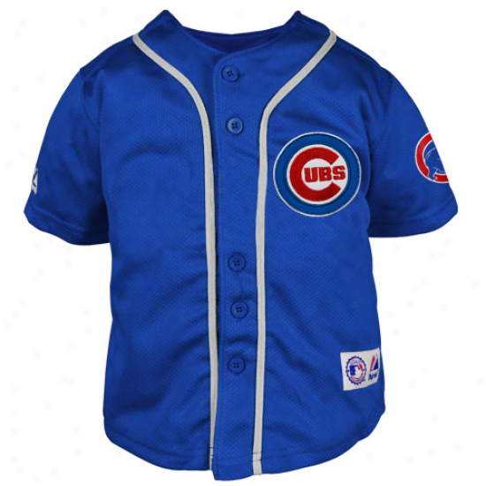 Majestic Chicago Cubs Toddler Closehole Mesh Jersey - Imperial Blue