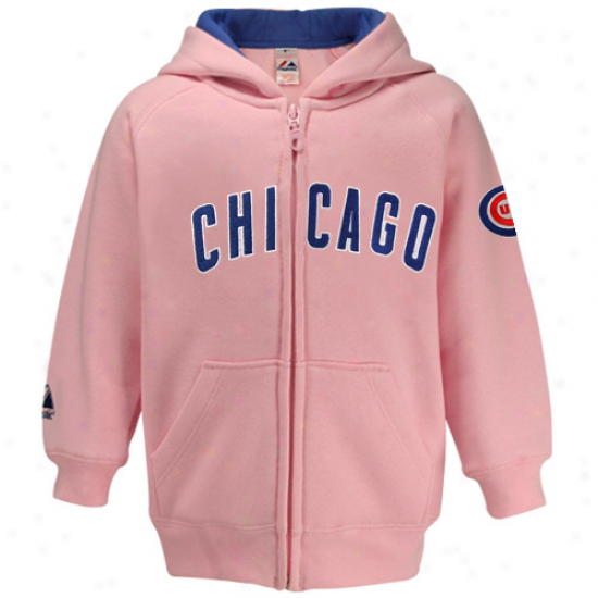 Majestic Chicago Cubs Toddler Girls Pink Full Zip Hoodie Sweatshirt