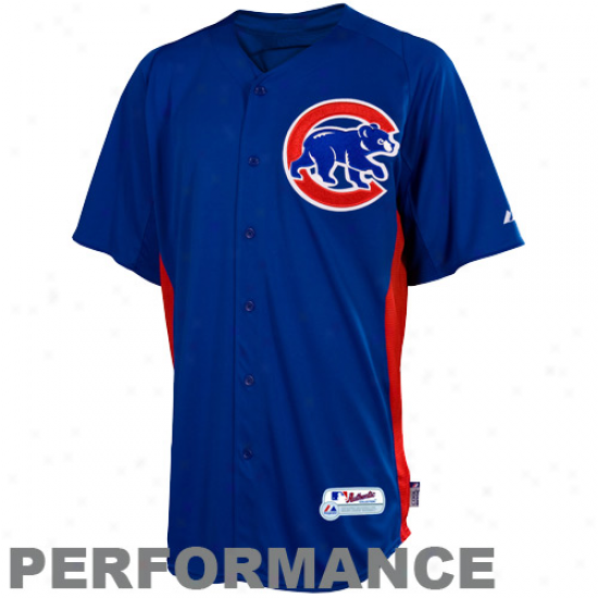 Majestic Chicago Cubs Youth Batting Practice Performance Jersey - Royal Blue-red