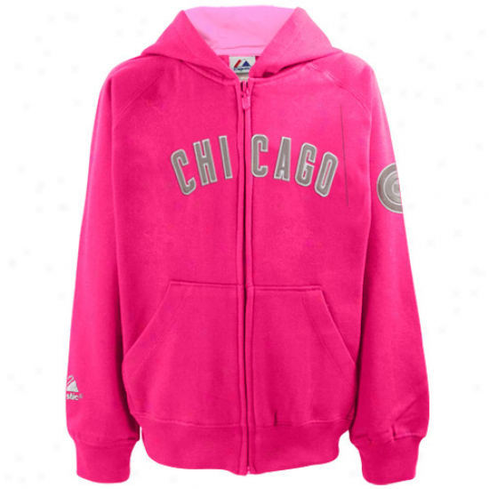 Majestic Chicago Cubs Youth Girls Full Zip Hoodie Sweatshirt - Hot Stab