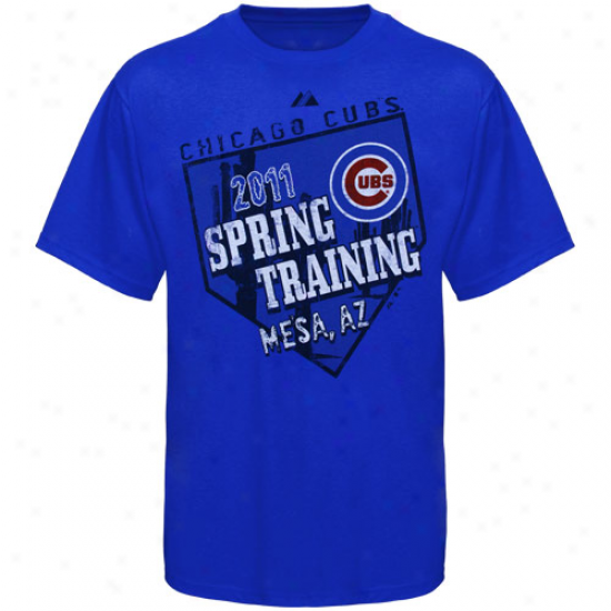 Majestic Chicago Cubs Youth Royal Blue 2011 Spring Training Home Plate Hero T-shirt