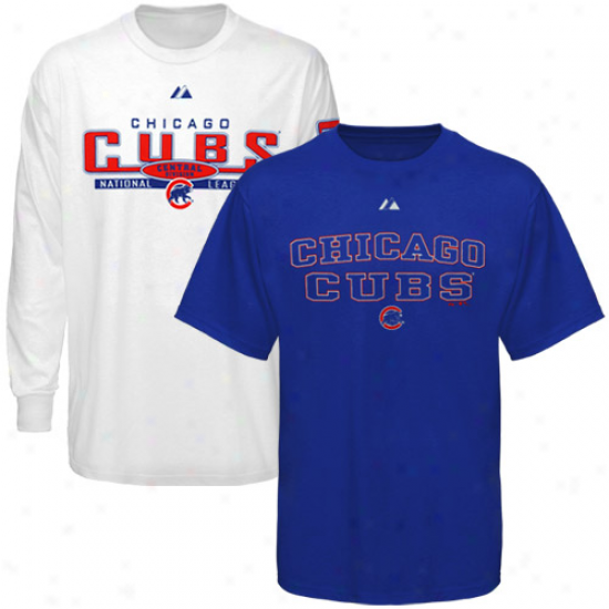 Majestic Chicago Cubs Youth Royal Blue-white Package T-shirt Combo Set