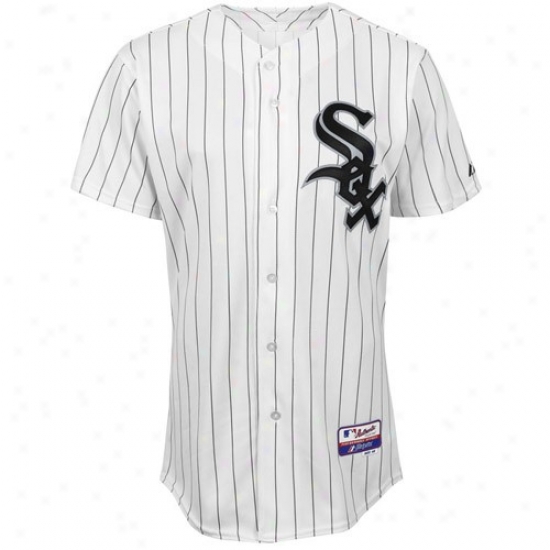 Majestic Chicago White Sox Authentic On-field Cool Base Performance Jersey-white Pinstripe