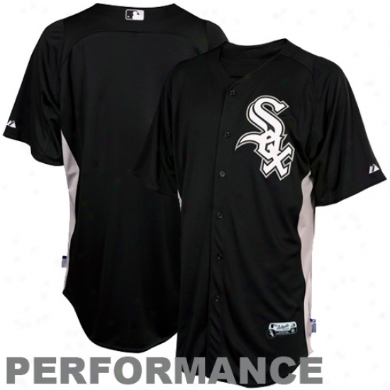 Majestic Chicago White Sox Batting Practice Performance Jersey - Black-white