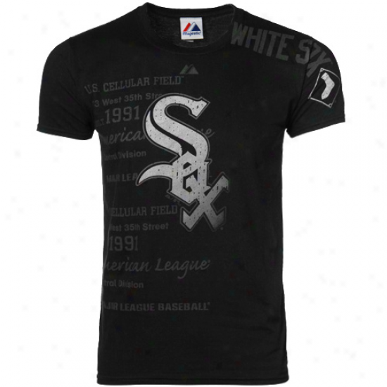 Majestic Chicagl White Sox Black Ricochet Premium T-shirt