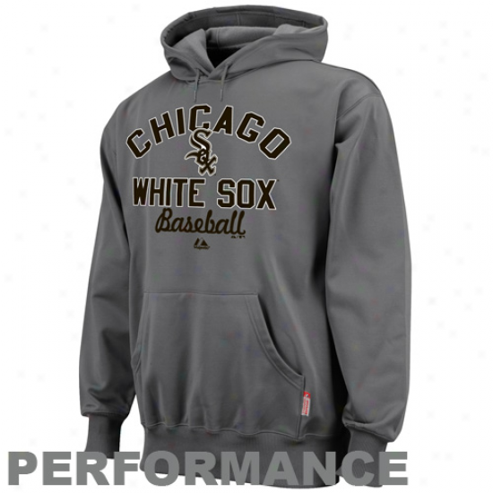 Majestic Chicago White Sox Charcoal Sharp Gamble Performance Pullover Hoodie Sweatshirt