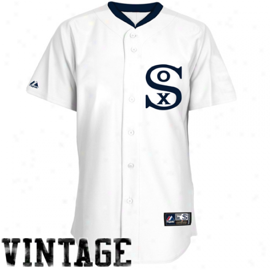 Majestic Chicago White Sox Cooperstown Throwback Replica Jersey-white