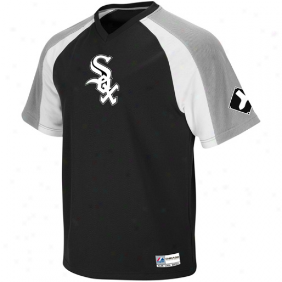 Majestic Chicago White Sox Crusader Pullover Jersey - Black-gray