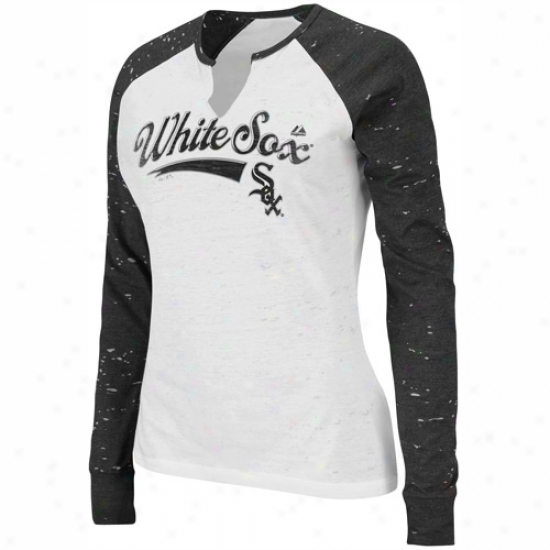 Majestic Chicago White Sox Ladies Alliance Sp3cial Long Sleeve T-shirt - White-charcoal