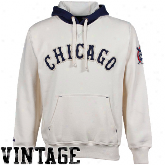 Majestic Chicago White Sox Natural-navy Blue Cooperstown Golden Child Hoodie Sweatshirt