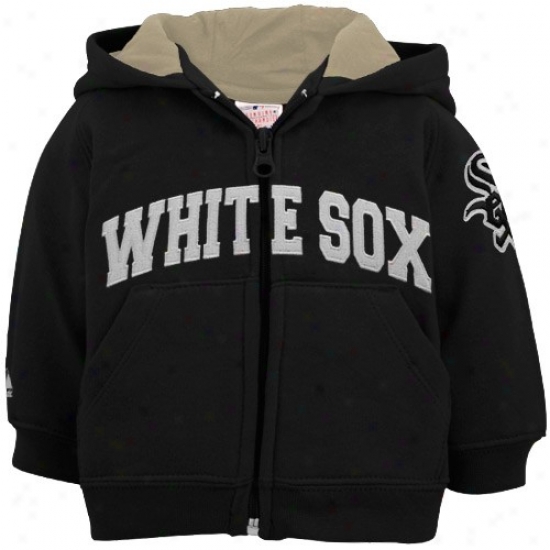 Majestic Chicago White Sox Toddler Boack Full Zip Hoody Sweatshirt