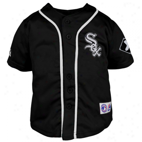 Majestic Chicato White Sox Toddler Closehole Mesh Jersey - Black