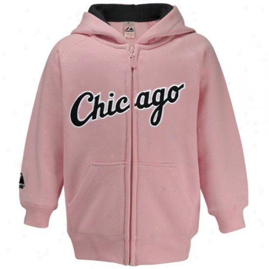 Majestic Chicago White Sox Toddler Girls Pink Full Zip Hoody Sweatshirt
