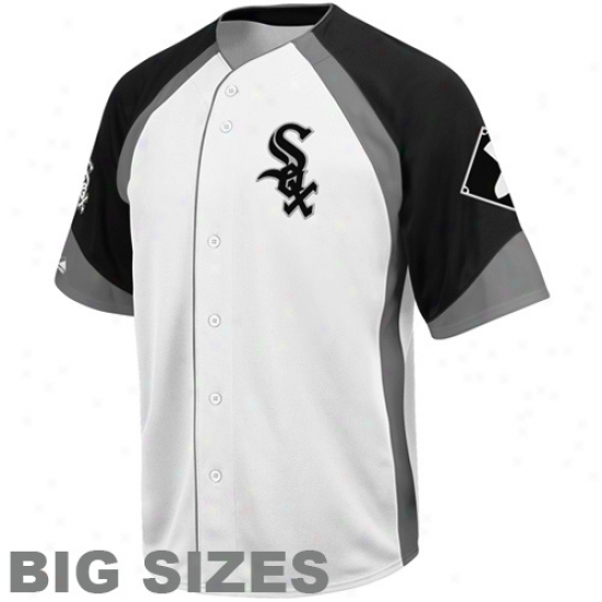 Majestic Chicago White Sox White-black Wheelhouse Big Sizes Jersey