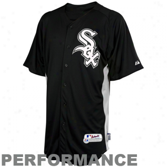 Majestic Chicago White Sox Youth Batting Practice Performance Jersey - Black-white