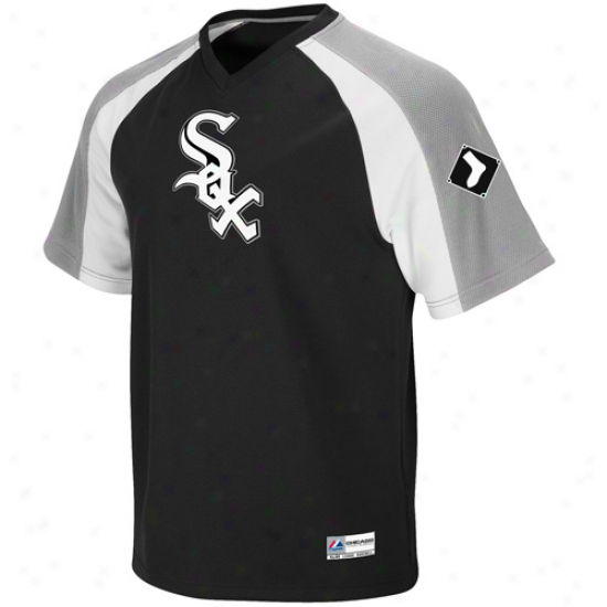 Majestic Chicago White Sox Youth Crusader Pullover Jersey - Black-gray