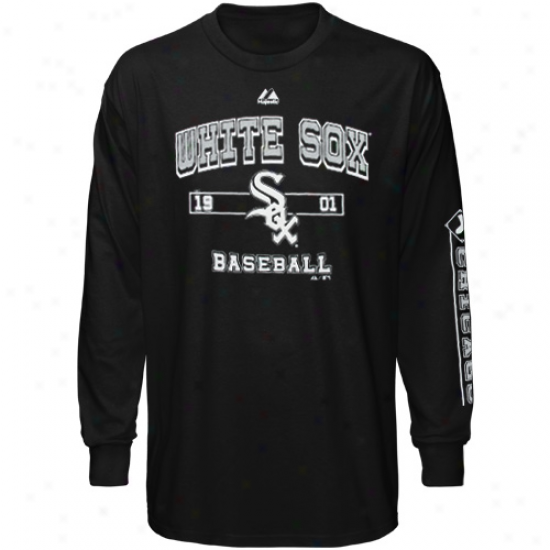 Majestic Chicago White Sox Youth Past Timee Original Long Sleeve T-shirt - Black