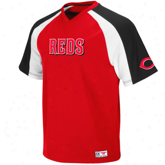 Majestic Cincinnati Reds Crusader Pullover Jersey - Red