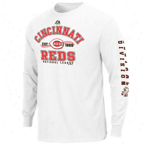 Majestic Cincinnati Reds Dial It Up Long Sleeve T-shirt - White