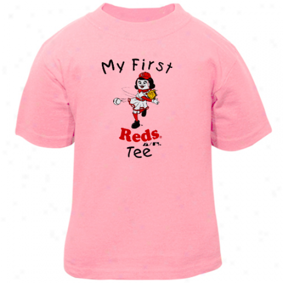 August Cincinnati Reds Infant Girls Pink My First Tee T-shirt