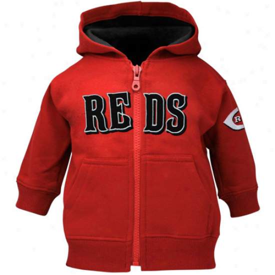 Majestic Cincinnati Reds Newborn Red Full Zip Hoodie Sweatshirt