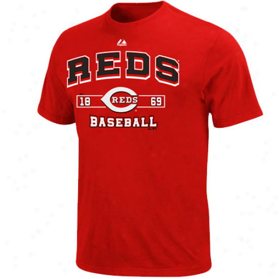 Majestic Cincinnati Reds Past Time Original T-shirt - Red