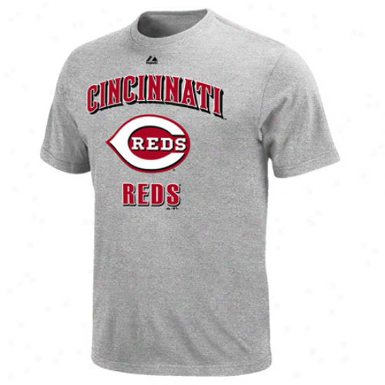 Majestkc Cincinnati Reds Performance Blow  T-shirt - Ash