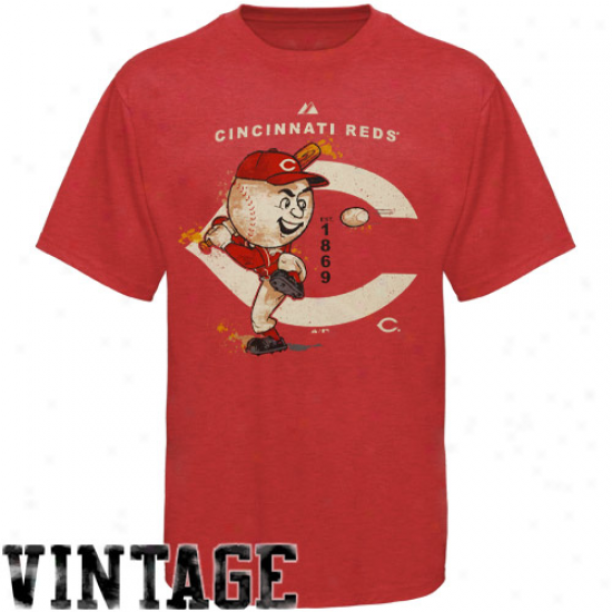 Majestiv Cincinnati Reds Vintage Classic Heathered T-shirt - Red