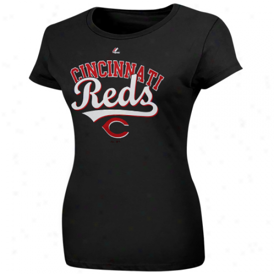 Majestic Cincinnati Reds Womens The Essentuals T-shirt - Black