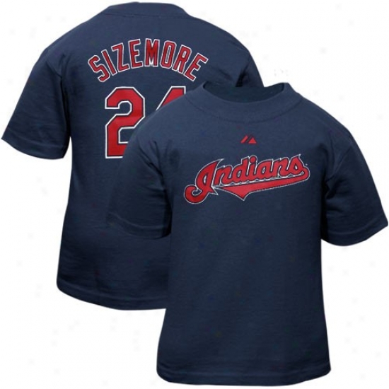 Majestic Cleveland Indians #24 Grady Sizemore Infant Navy Blue Player T-shirt