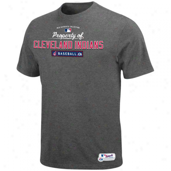 Majestic Cleveland Indians Charcoal Property Of T-shirt