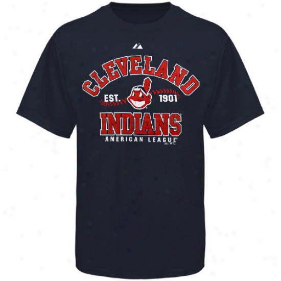 Majesic Cleveland Indians Navy Blue Dial It Up T-shirt