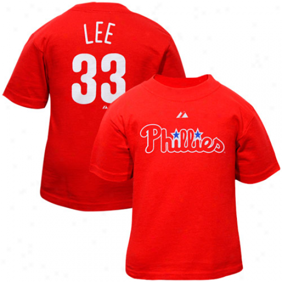 Majestic Cliff Lee Philadelphia Phillies Infant #33 Player T-shirt - Red