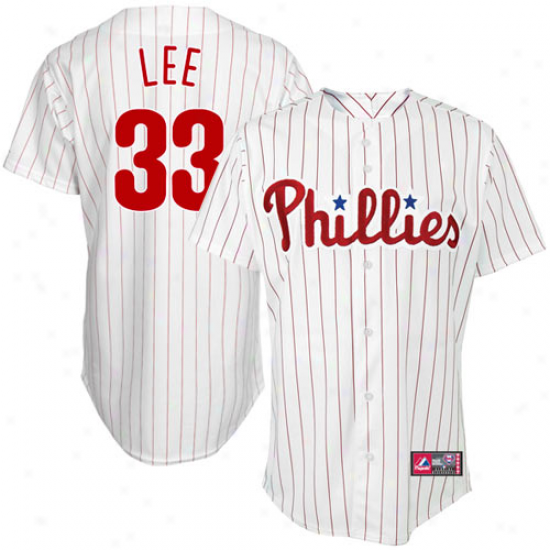 Majestic Cliff Lee Philadelphia Phillies Replica Jersey - White