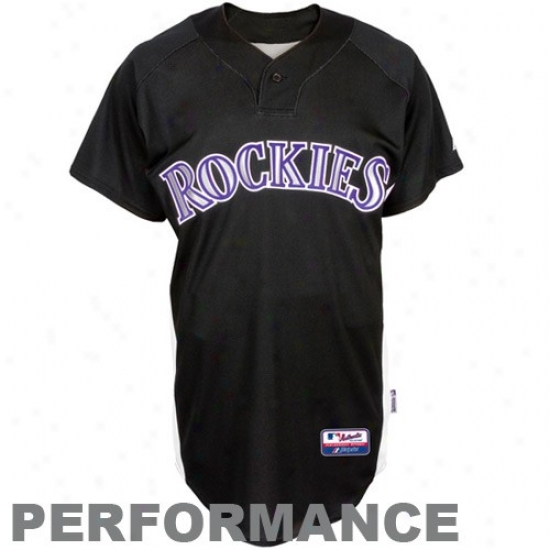 Majestic Colorado Rockies Black Batting Practice Performance Replica Baseball Jersey