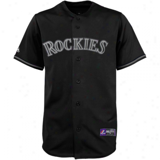 Majestic Colorado Rockies Fashion Replica Baseball Jersey - Black