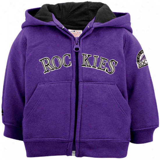 Majestic Colorado Rockies Newborn Purple Full Zip Hoodie Sweatshhirt -