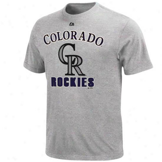 Majestic Coloraro Rockies Performance Fan T-shirt - Ash