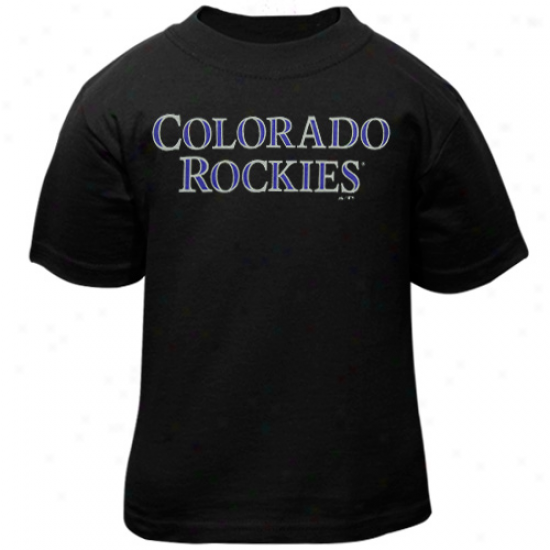 Majestic Colorado Rockies Toddler Wordmark T-shirt - Black